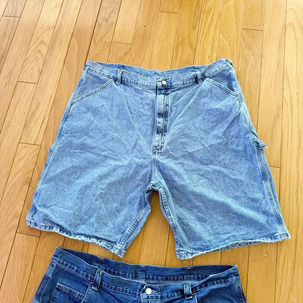 LOT/BUNDLE Vintage Mens Wrangler Jean Carpenter Cargo Shorts Sz 42 Jorts Cotton